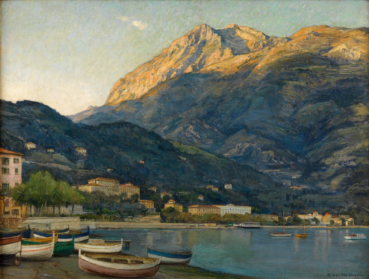 Menton, Cote d'Azur (gemiye serilmiş tuval üzerine yağlı boya) by Harry van der Weyden
