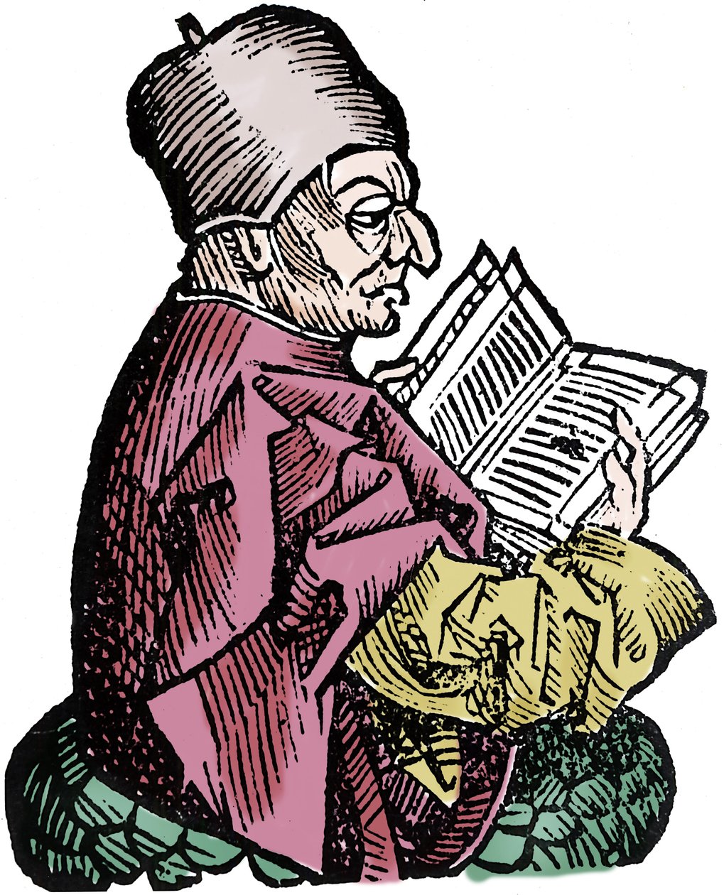 Tarihçi ve ilahiyatçı Bede the Venerable (673-735) (Beda Venerabilis). Hartmann Schedel