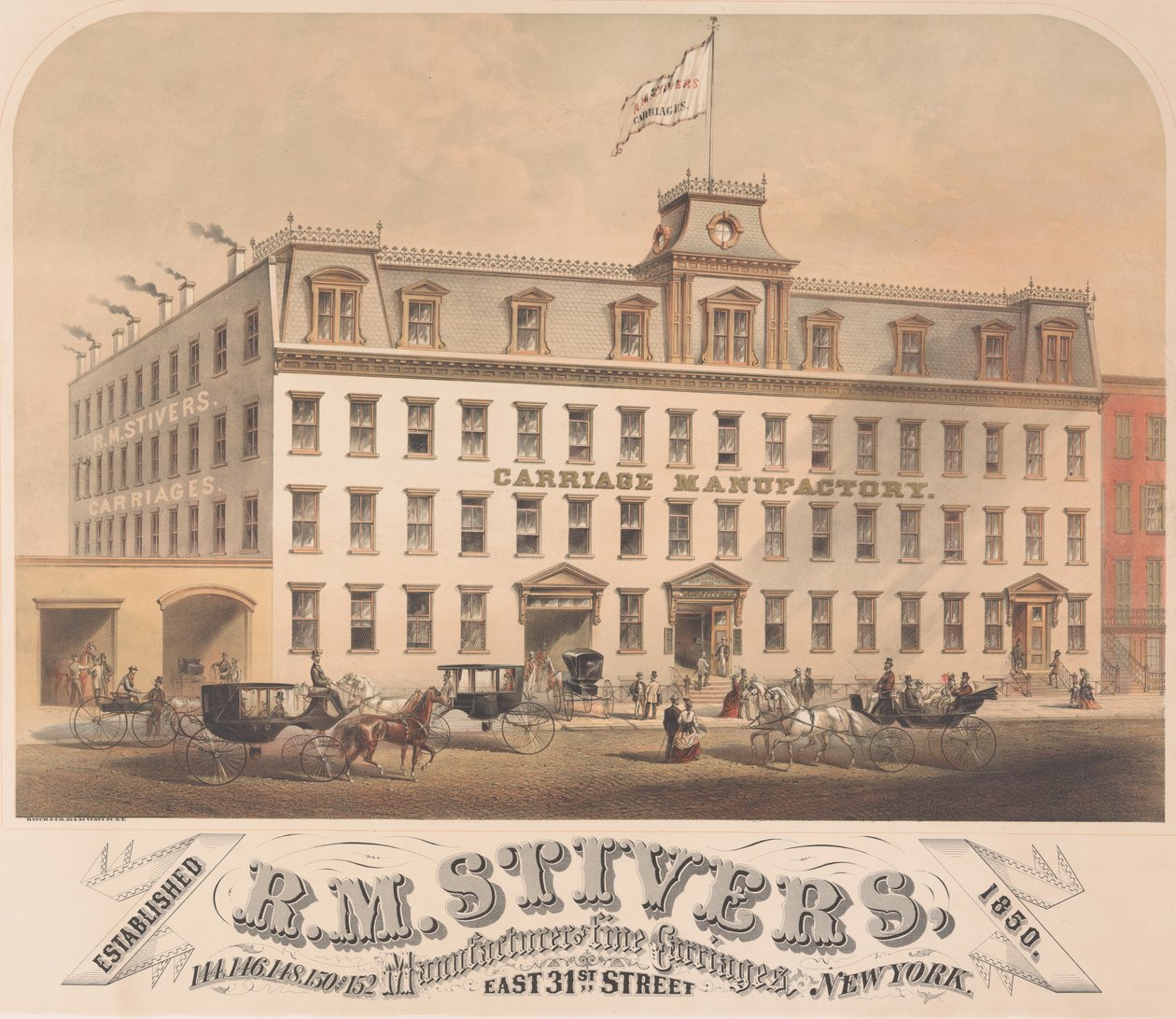R. M. Stivers, İmalatçıları İnce Arabalar, 146-152 East 31st Street, New York, 1872-73. by Hatch and Co.