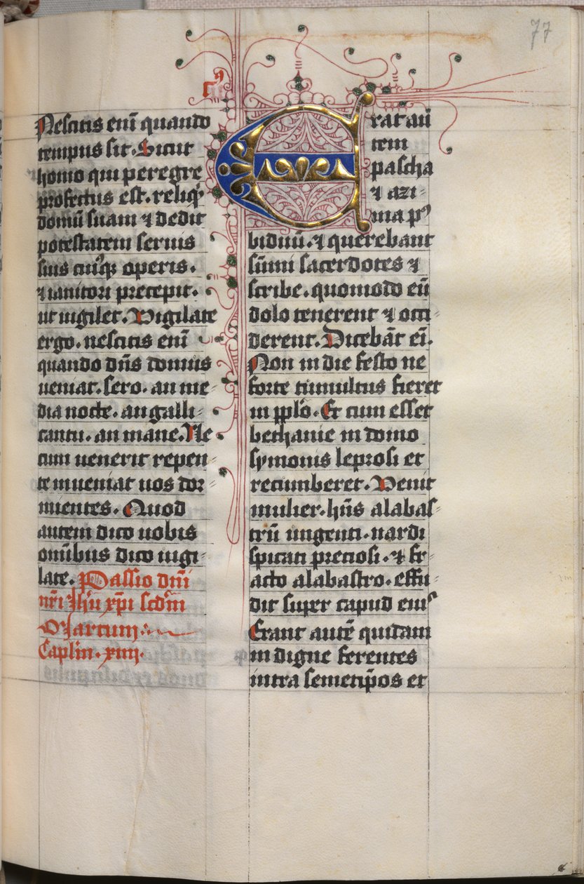 Müjdeci Portreleri ile İncil Kitabı: Dekore Edilmiş Baş Harf, c. 1480. by Hausbuch Master