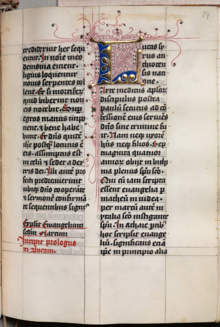 Müjdeci Portreleri ile İncil Kitabı: Dekore Edilmiş Baş Harf, c. 1480. by Hausbuch Master