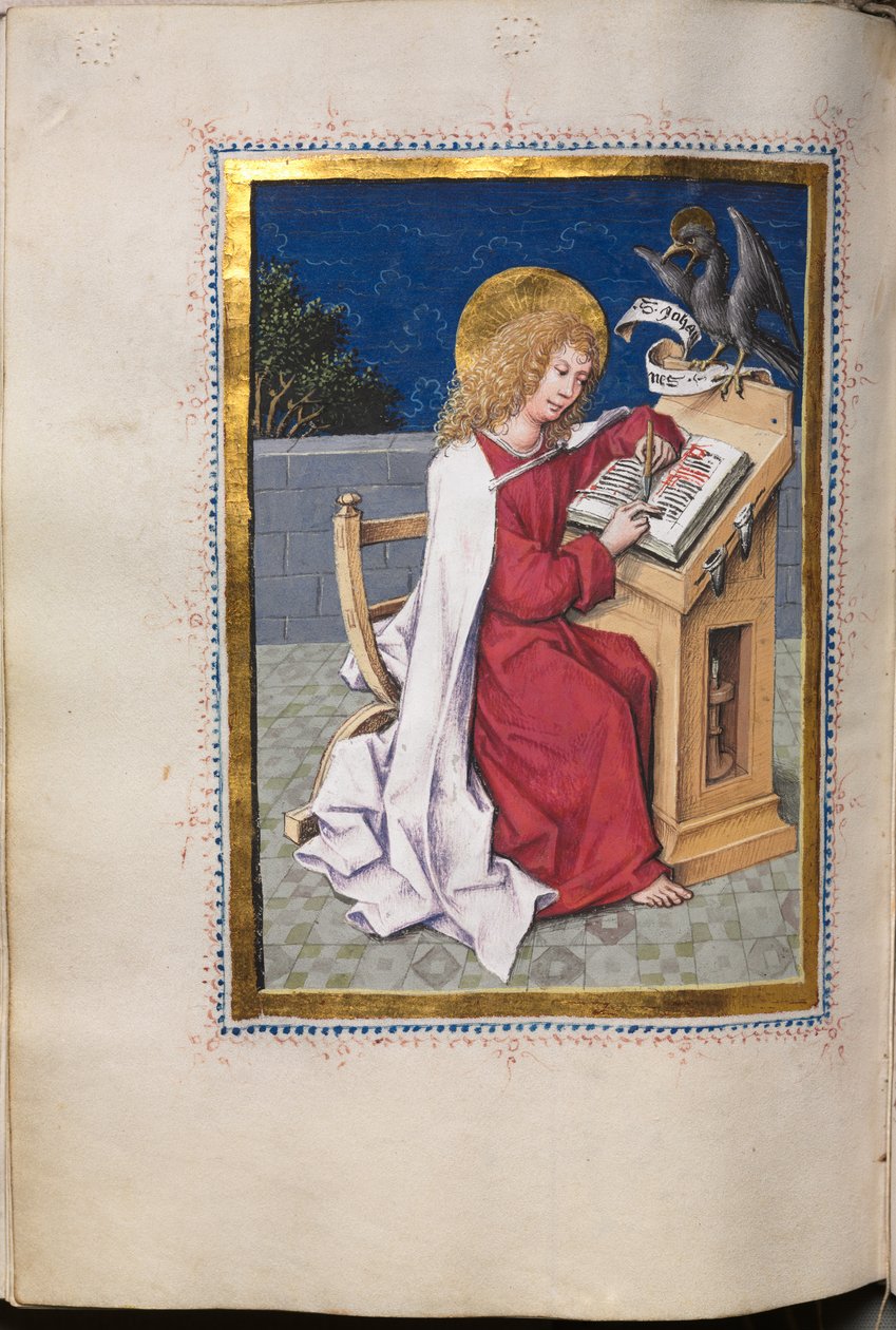 Evangelist Portreleri ile İncil Kitabı: Aziz John, c. 1480. by Hausbuch Master
