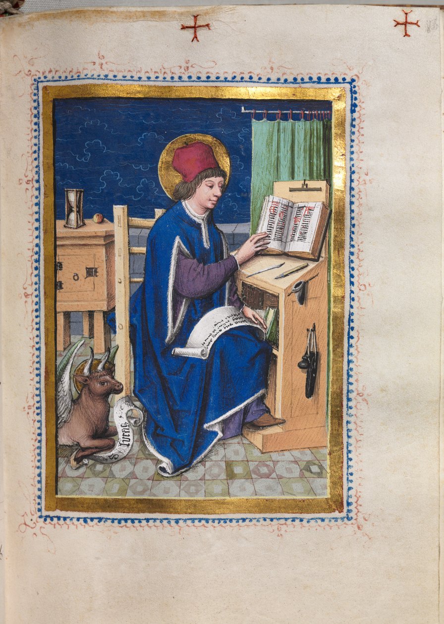 Evangelist Portreleri ile İncil Kitabı: Aziz Luka, 1480-1500. by Hausbuch Master