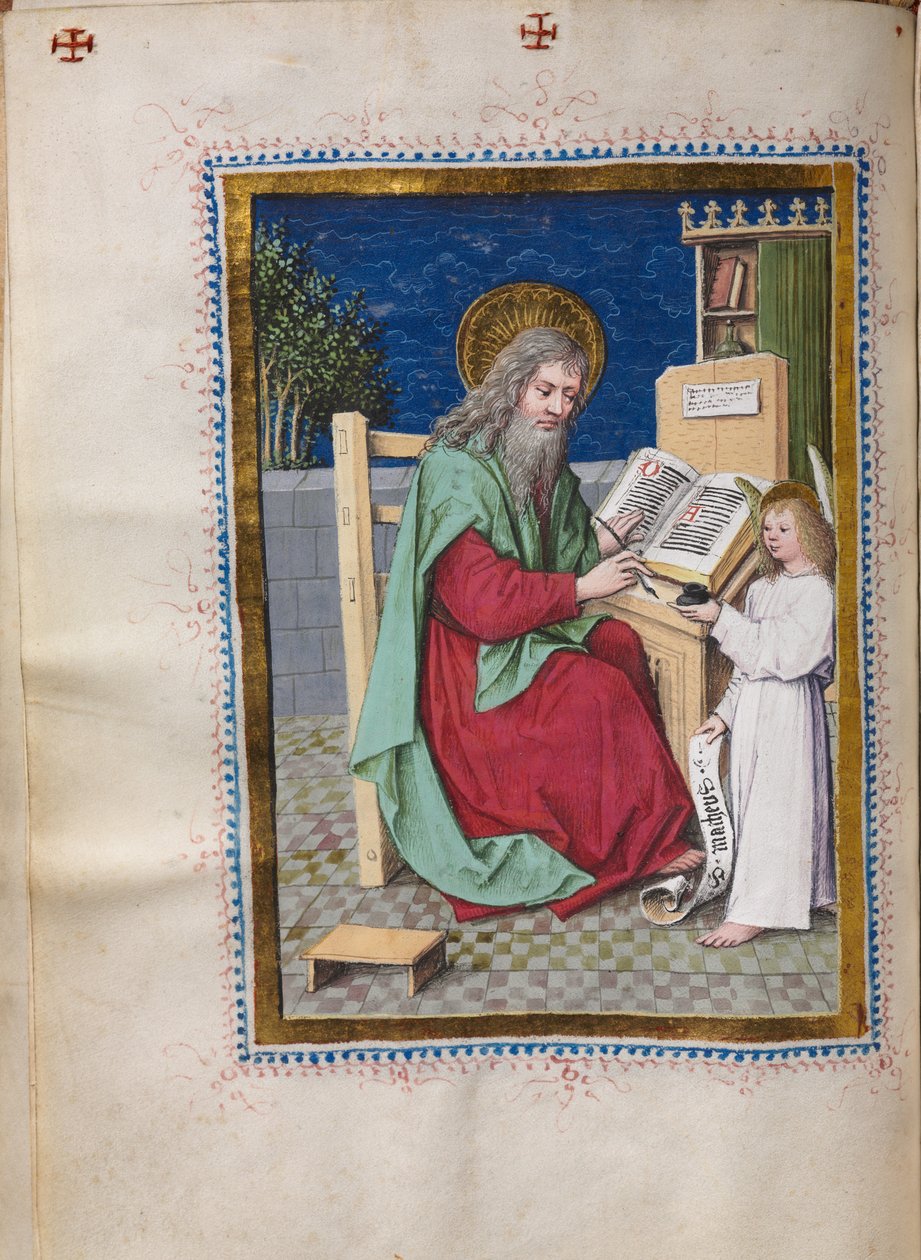 Evangelist Portreleri ile İncil Kitabı: Aziz Matta, c. 1480. by Hausbuch Master