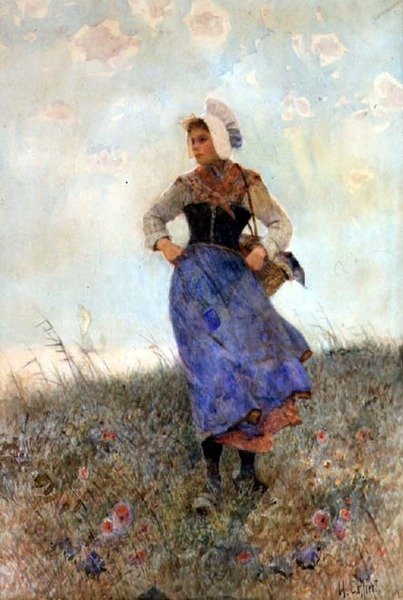 breton balıkçı kız by Hector Caffieri