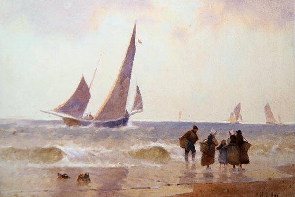 Balık Tutma Alanına Kapalı (kağıt üzerine sulu boya) by Hector Caffieri