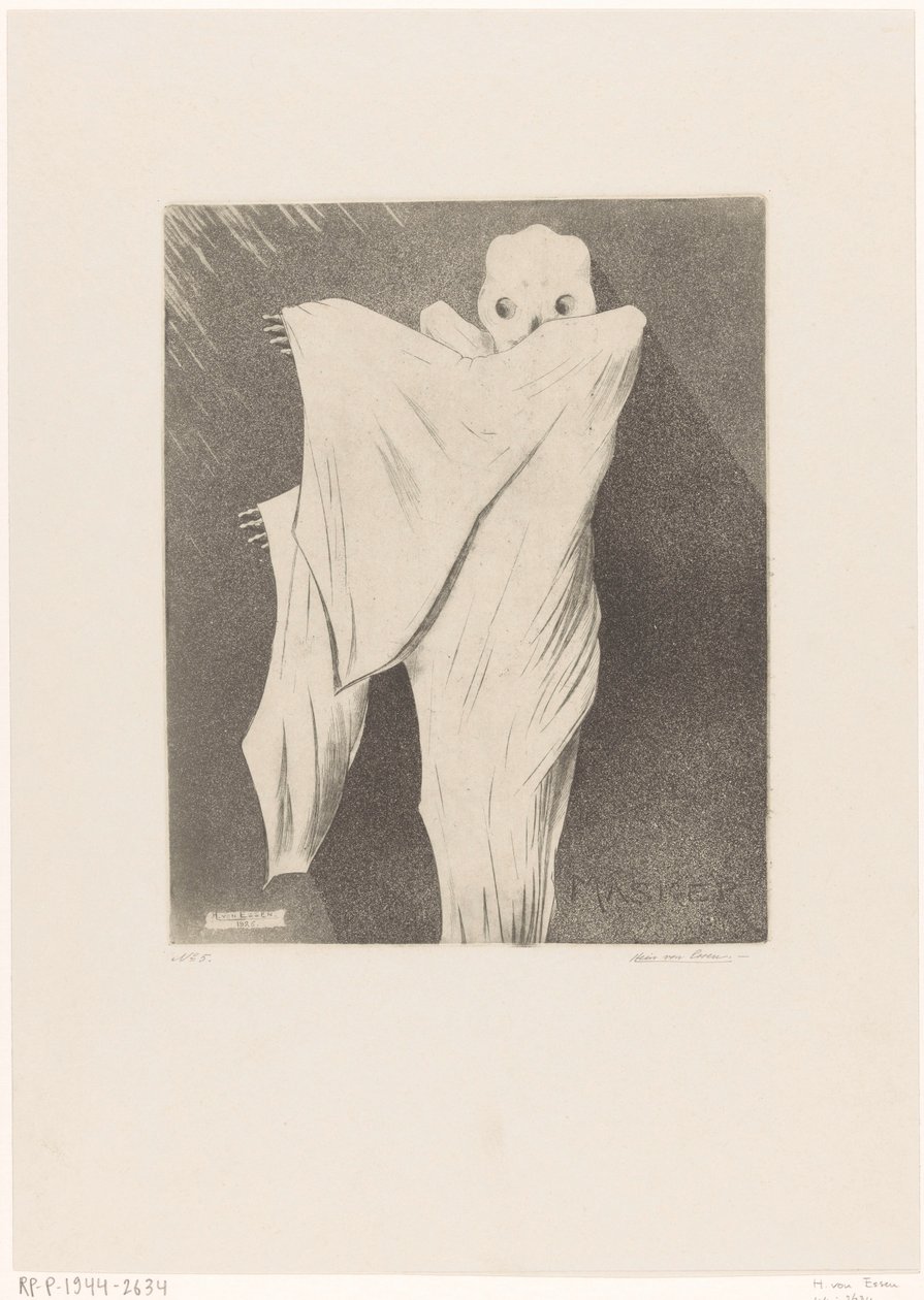 De Dood (nesne üzerindeki orijinal başlık) Masker (nesne üzerinde orijinal seri başlığı) by Hein von Essen (signed by artist)