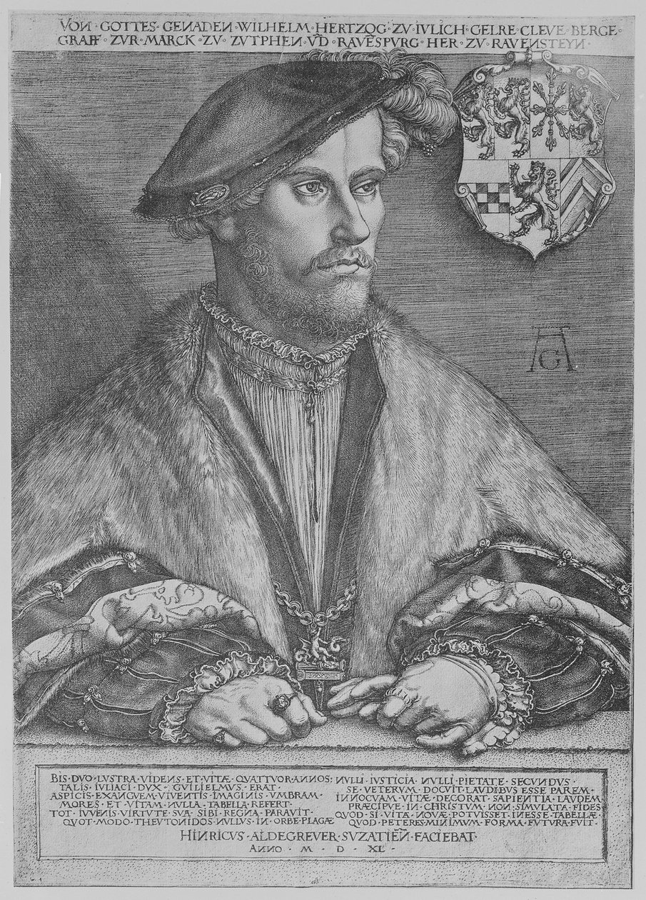 Cleve Dükü V. Wilhelm, 1540 by Heinrich Aldegrever