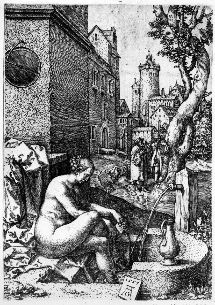 Susanna ve Yaşlılar, 1555 by Heinrich Aldegrever