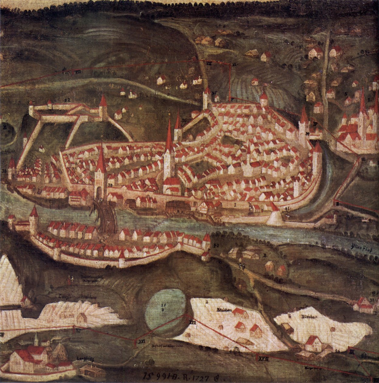 Ansicht der Stadt Kempten by Heinrich Beusch