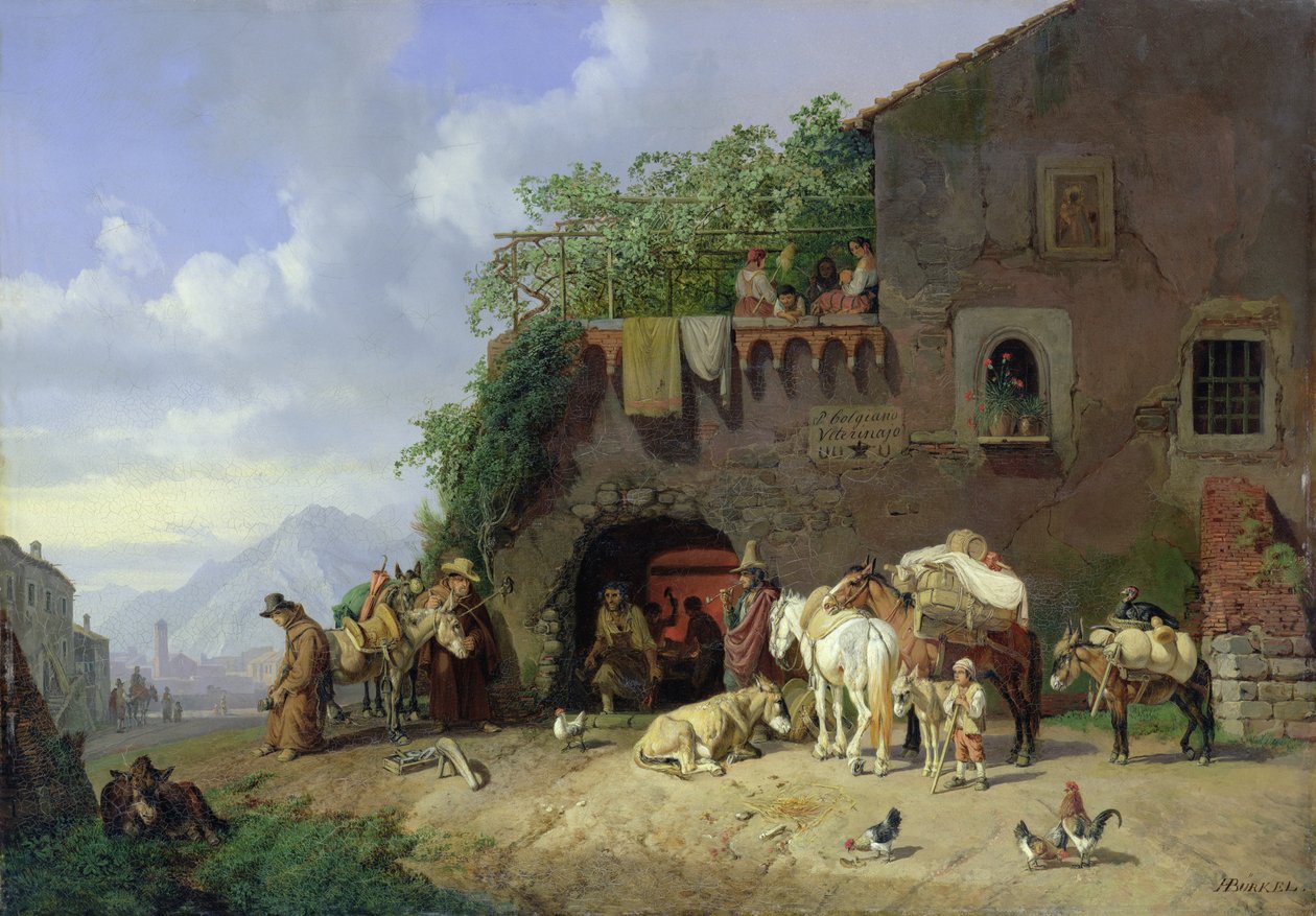 İtalyan Köy Demirhanesi by Heinrich Burkel