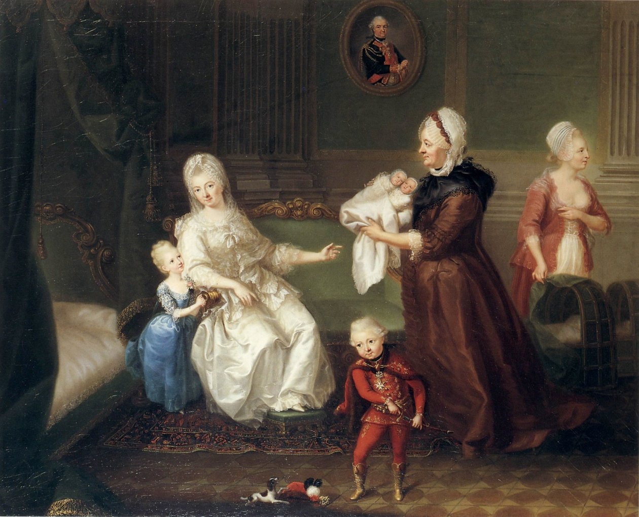 HC Brandt Kontes Heydeck çocuklarıyla birlikte by Heinrich Carl Brandt
