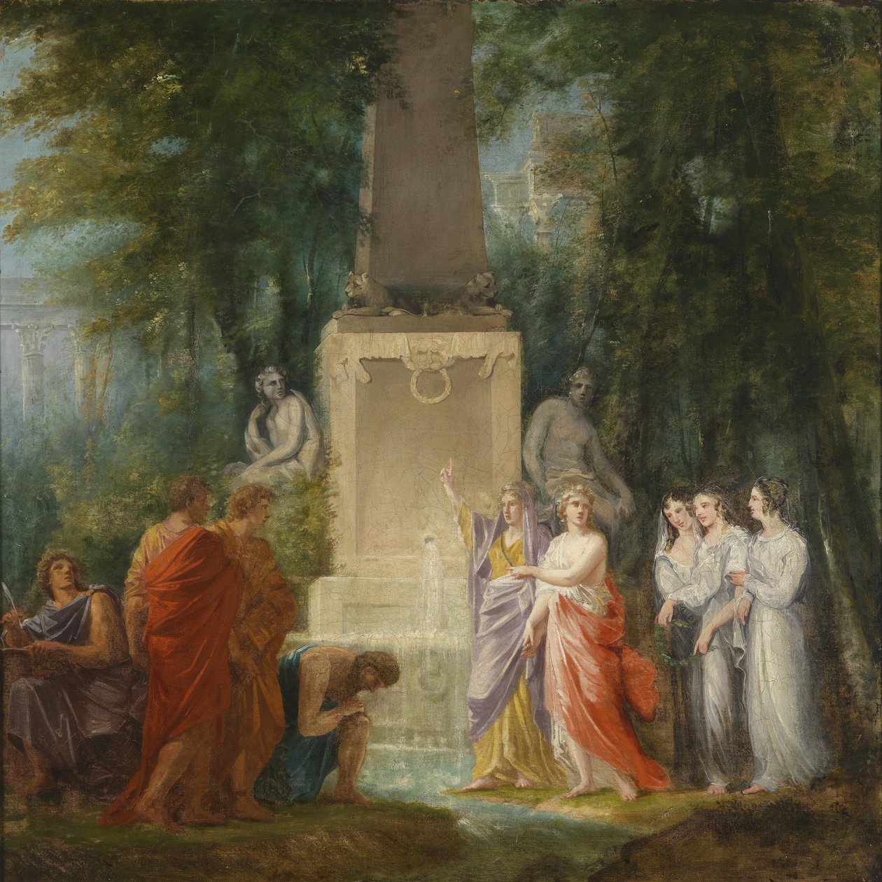 Şairler gerçeğin suyunu Kastalya pınarında içiyor, tiyatro perdesi tasarlıyor by Heinrich Füger