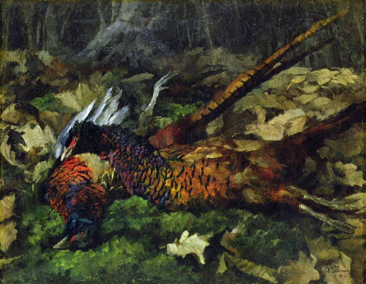 Pheasants, 1873 by Heinrich Wilhelm Truebner