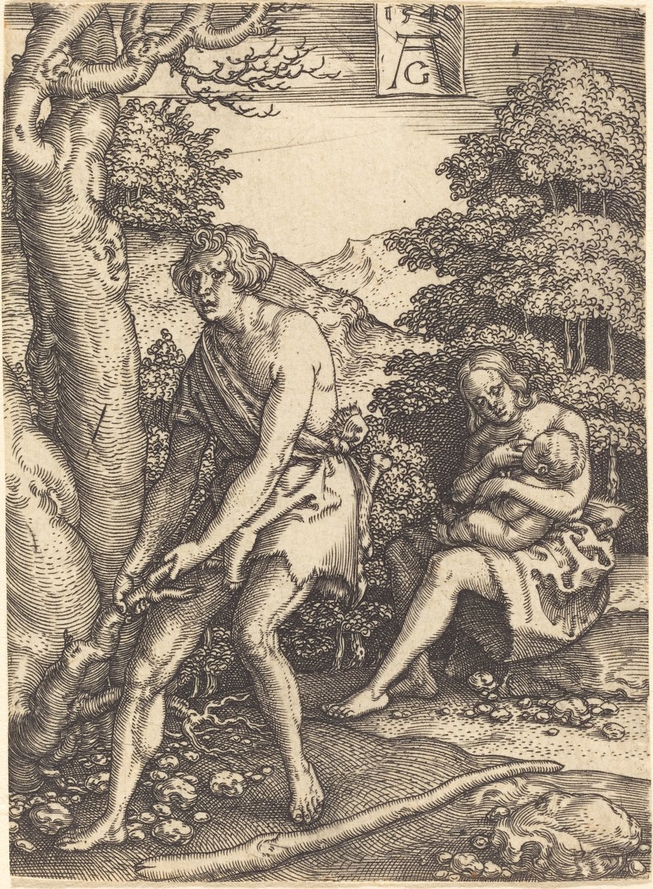 Adem ve Havva İş Başında, 1540. by Heinrich Aldegrever