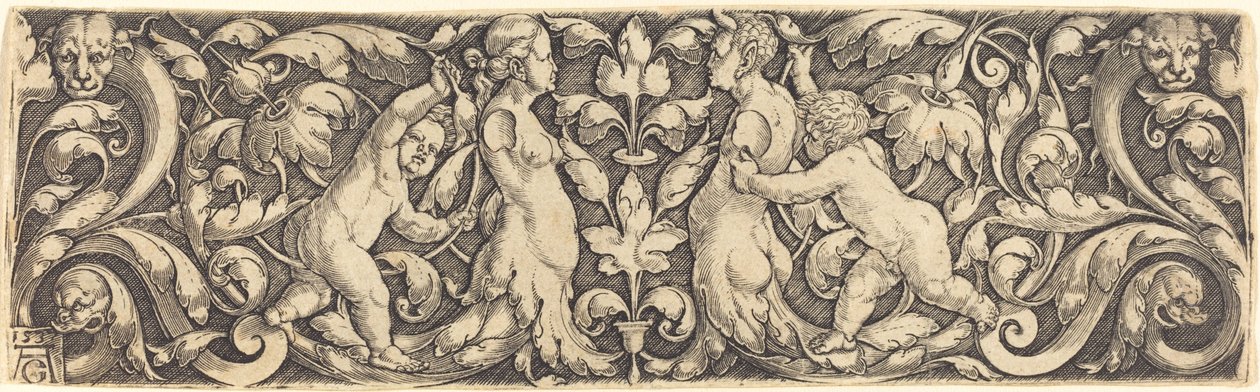 Merkezde Asma ve Triton Çifti ile Çapraz Panel by Heinrich Aldegrever