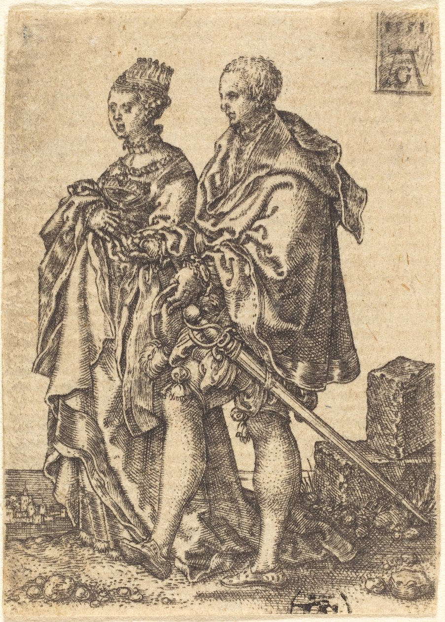 Dans Eden Çift, 1551. by Heinrich Aldegrever