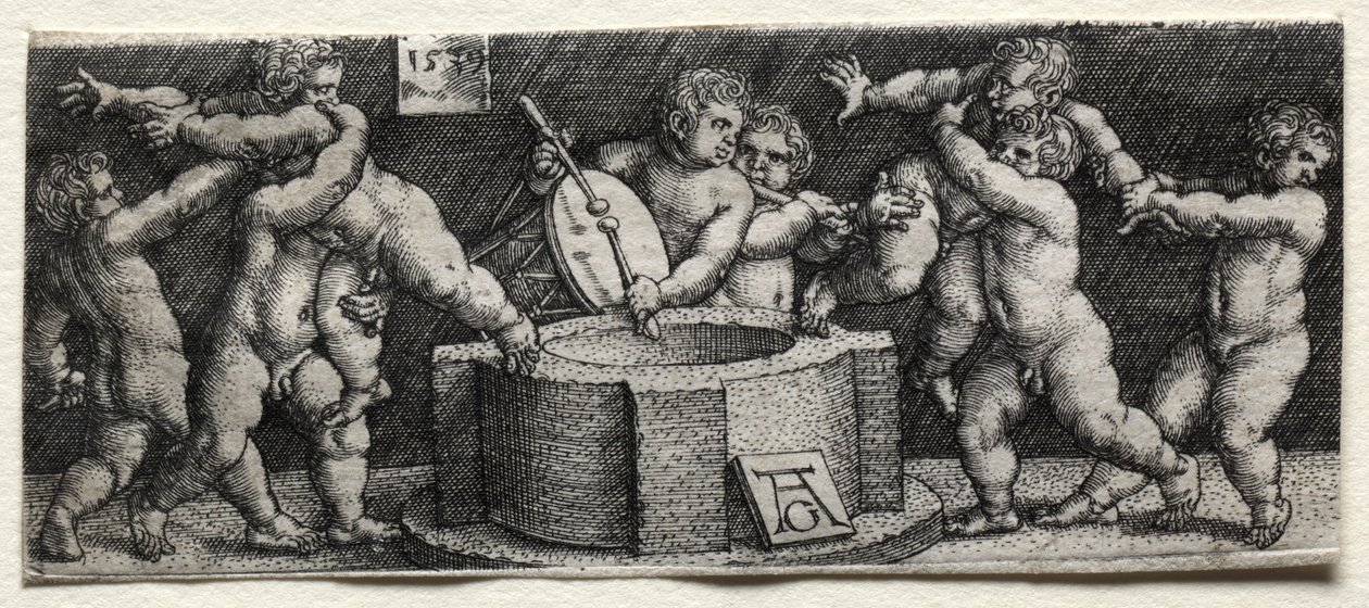 Bir Kuyuda Sekiz Çıplak Çocuk, 1539. by Heinrich Aldegrever