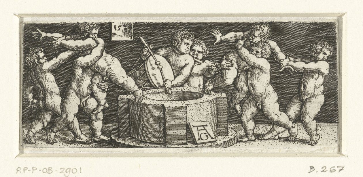 Bir kuyuda çocuklu Frizce by Heinrich Aldegrever