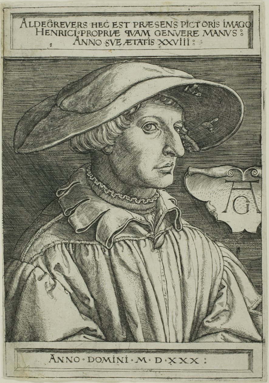 Heinrich Aldegrever, 28 yaşında by Heinrich Aldegrever