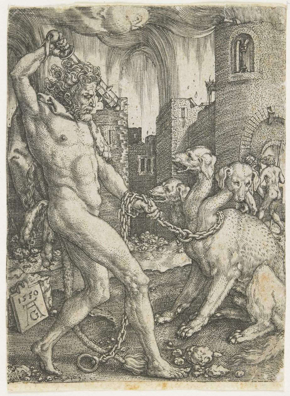 Herkül Zincirleri Cerberus, 1550 by Heinrich Aldegrever