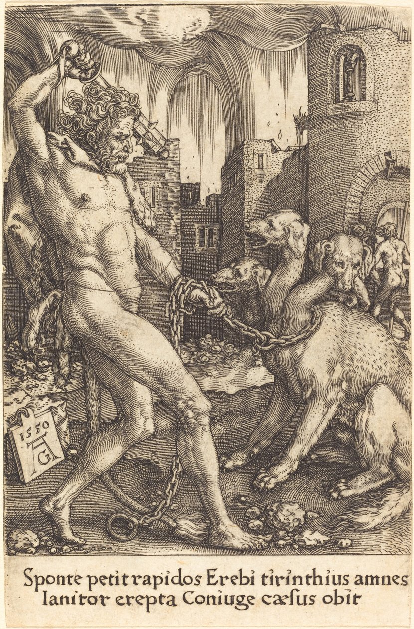 Herkül ve Cerberus by Heinrich Aldegrever