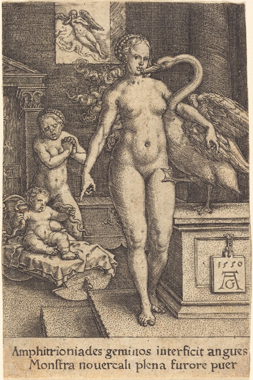 Çocukken Herkül, 1550. by Heinrich Aldegrever