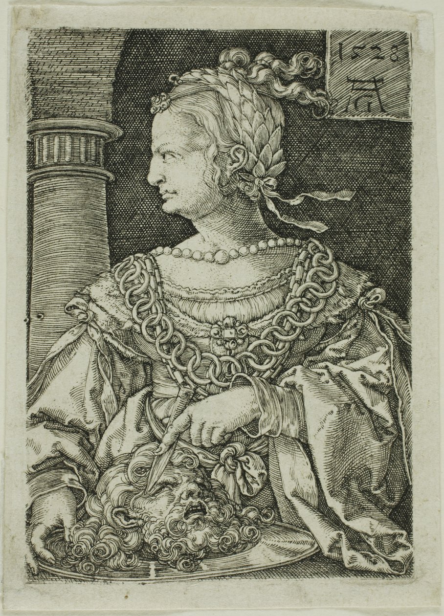 Holofernes Başkanı ile Judith by Heinrich Aldegrever