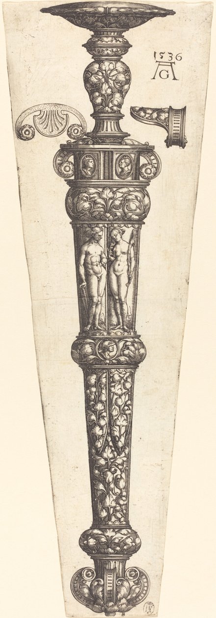 Çıplak Çiftli Büyük Hançer Kılıf by Heinrich Aldegrever