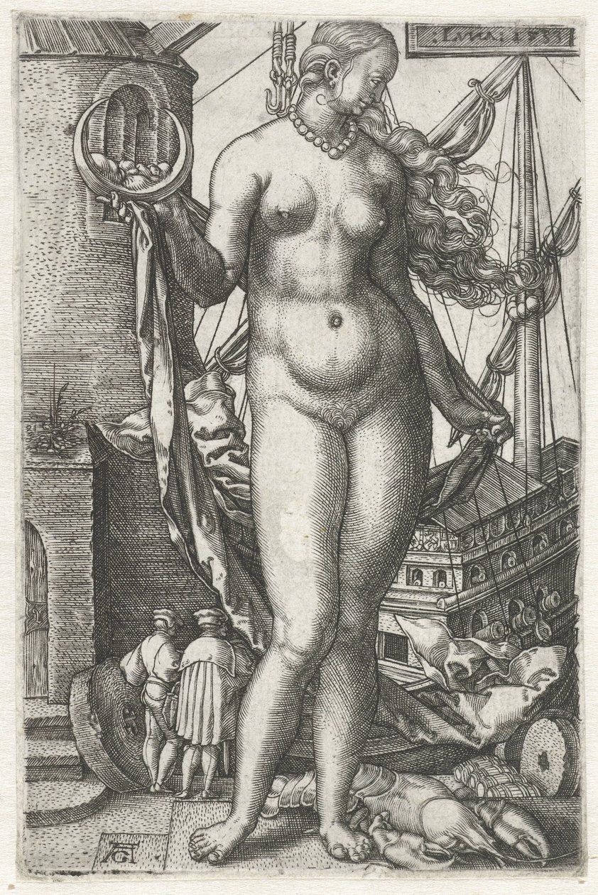 Luna (nesne üzerindeki başlık) Diana Yedi Gezegen (dizi başlığı) by Heinrich Aldegrever