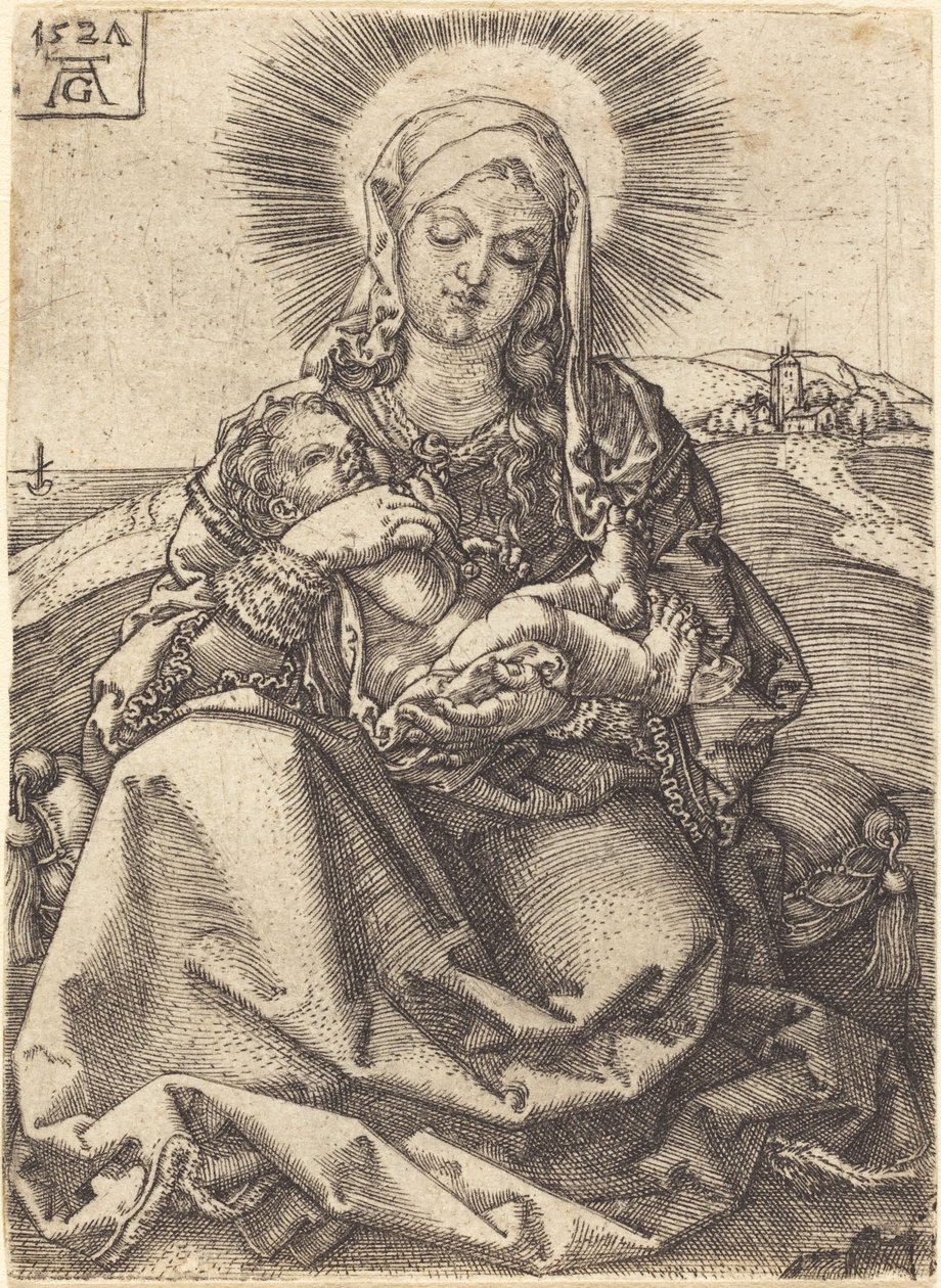 Bir Mindere Oturan Manzarada Madonna by Heinrich Aldegrever