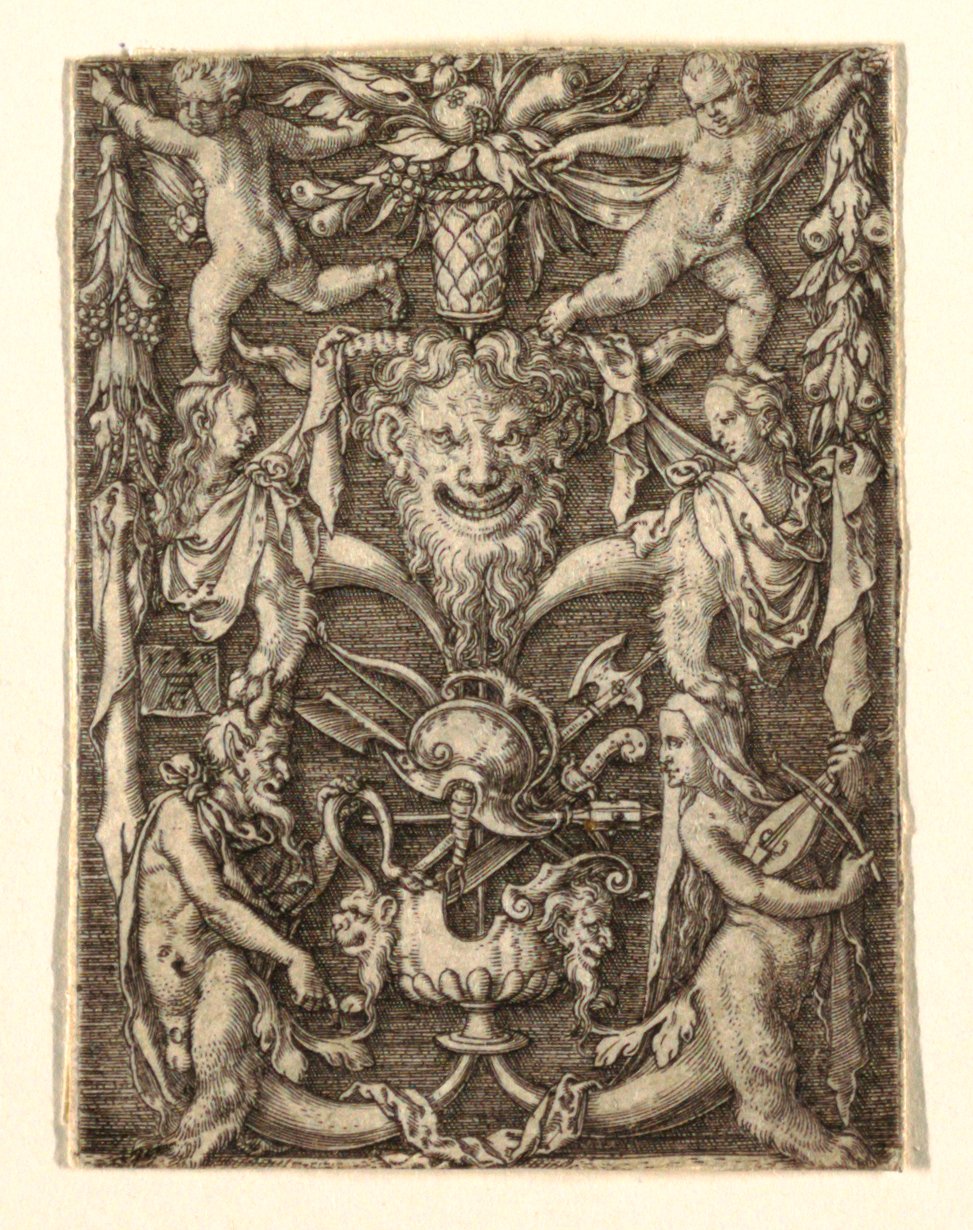 Maskeli ve Grotesk Figürlü Süsleme by Heinrich Aldegrever