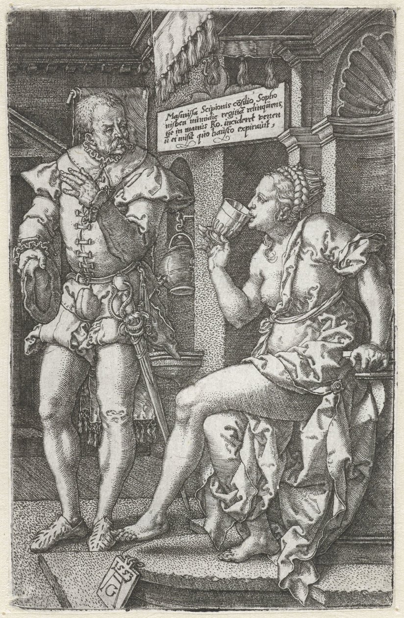 Sophonisba zehir içer by Heinrich Aldegrever