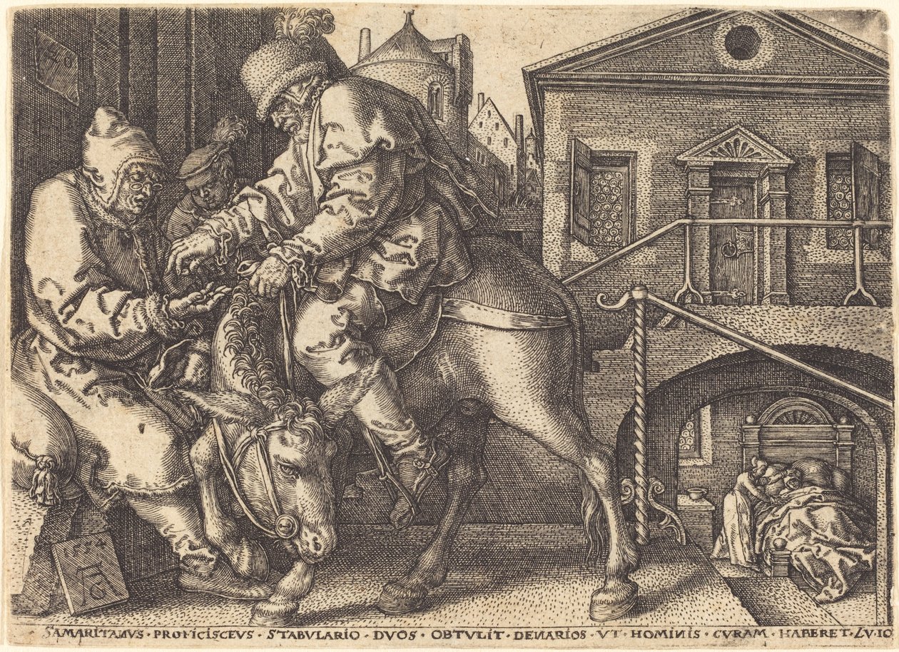 Gezginin Pansiyonunu Ödeyen İyi Samiriyeli by Heinrich Aldegrever