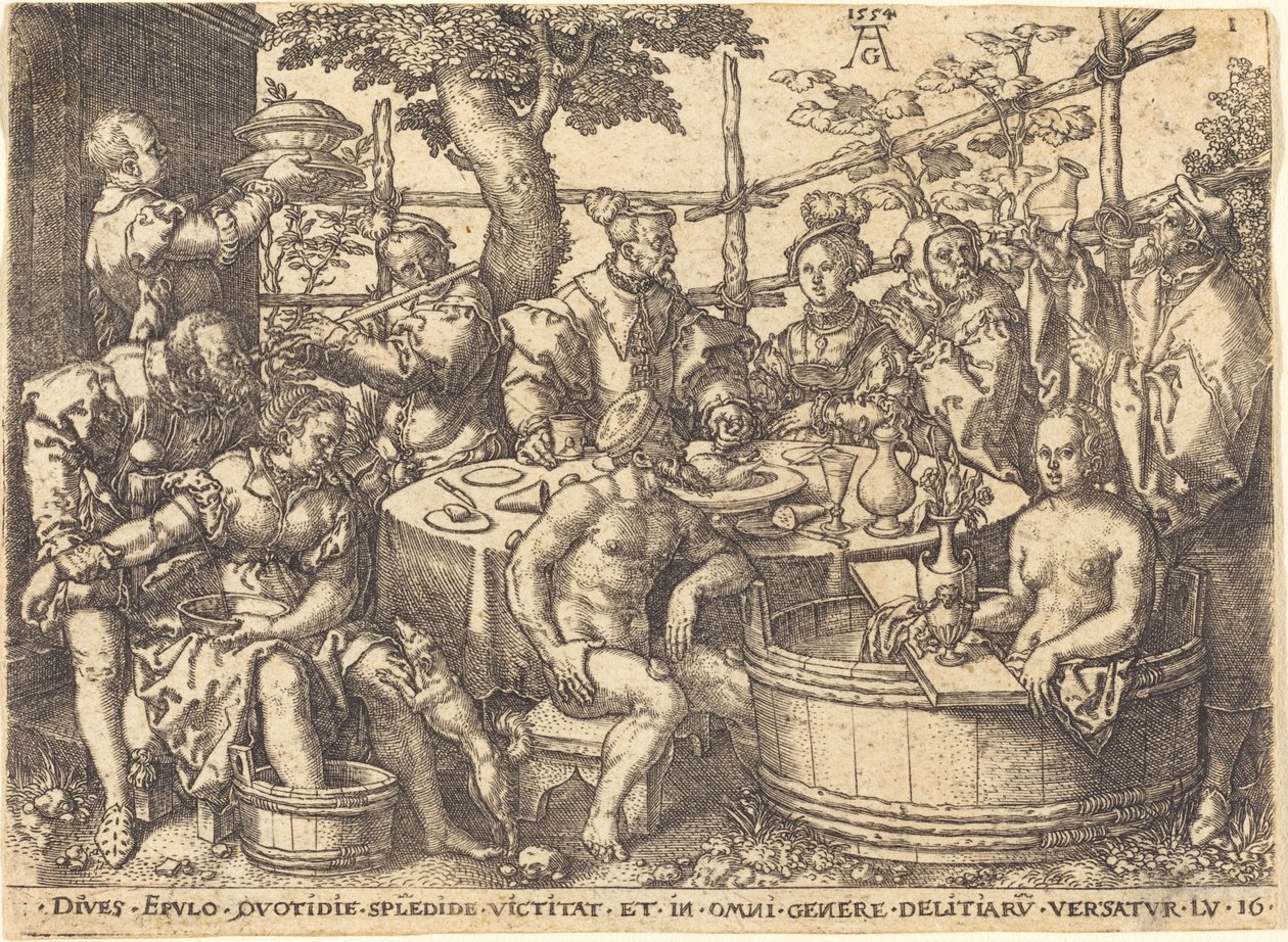 Masadaki Zengin Adam, 1554. by Heinrich Aldegrever