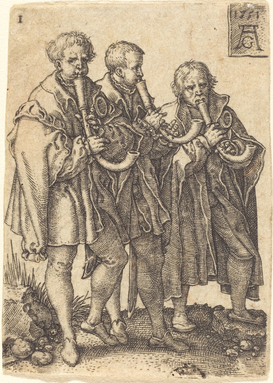 Üç Müzisyen, 1551. by Heinrich Aldegrever