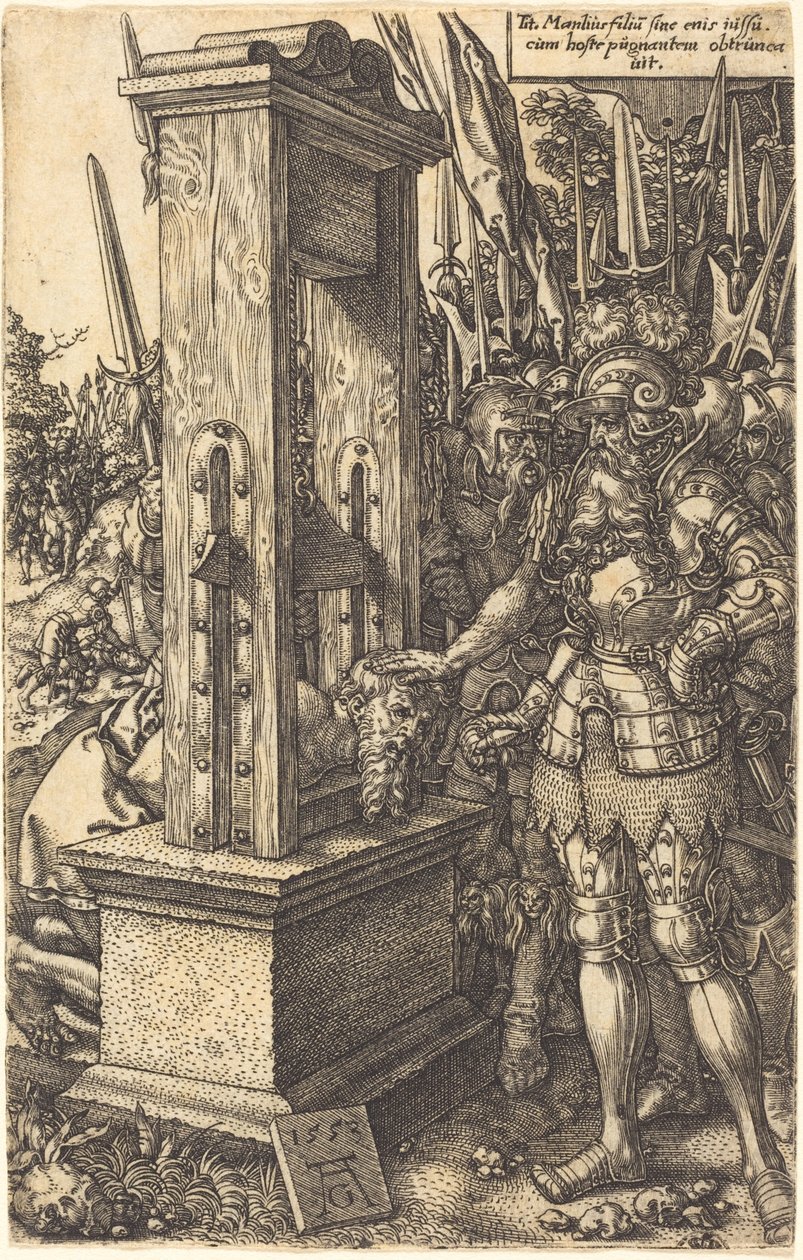 Titus Manlius Oğlunun Kafasını Kesiyor by Heinrich Aldegrever