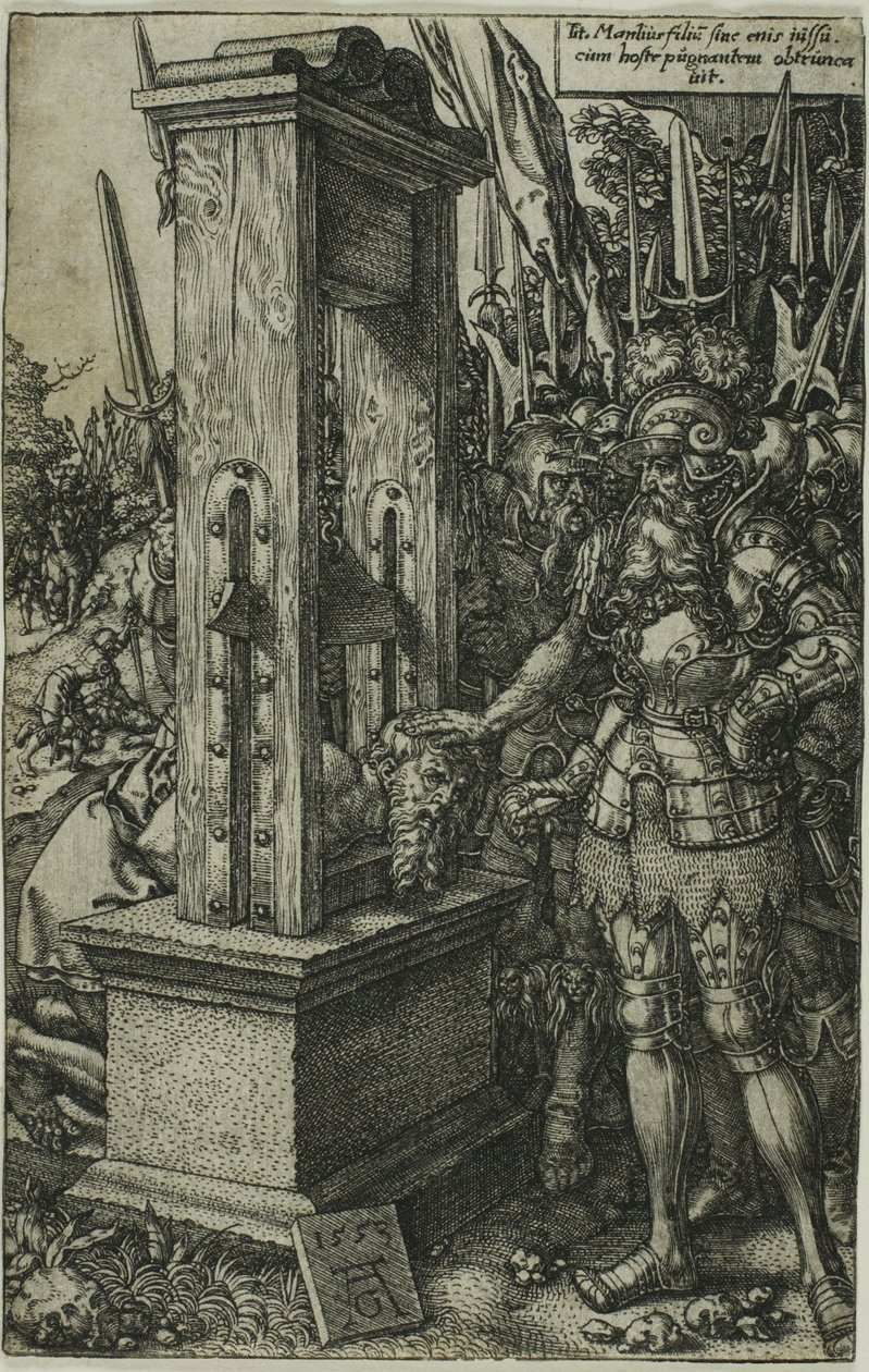 Titus Manlius Oğlunun Kafasını Kesiyor by Heinrich Aldegrever