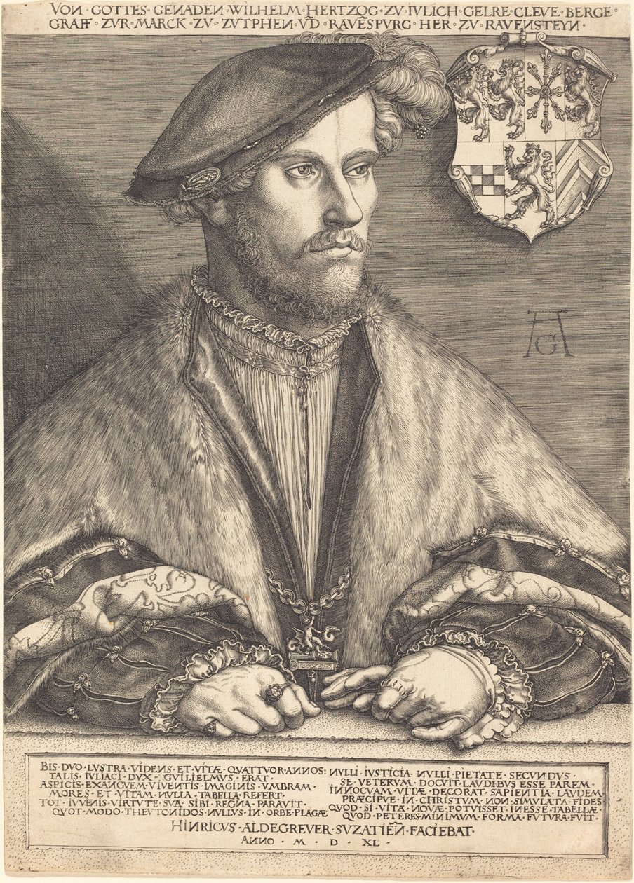 Wilhelm V, Julich Dükü, Cleve ve Berg, 1540. by Heinrich Aldegrever