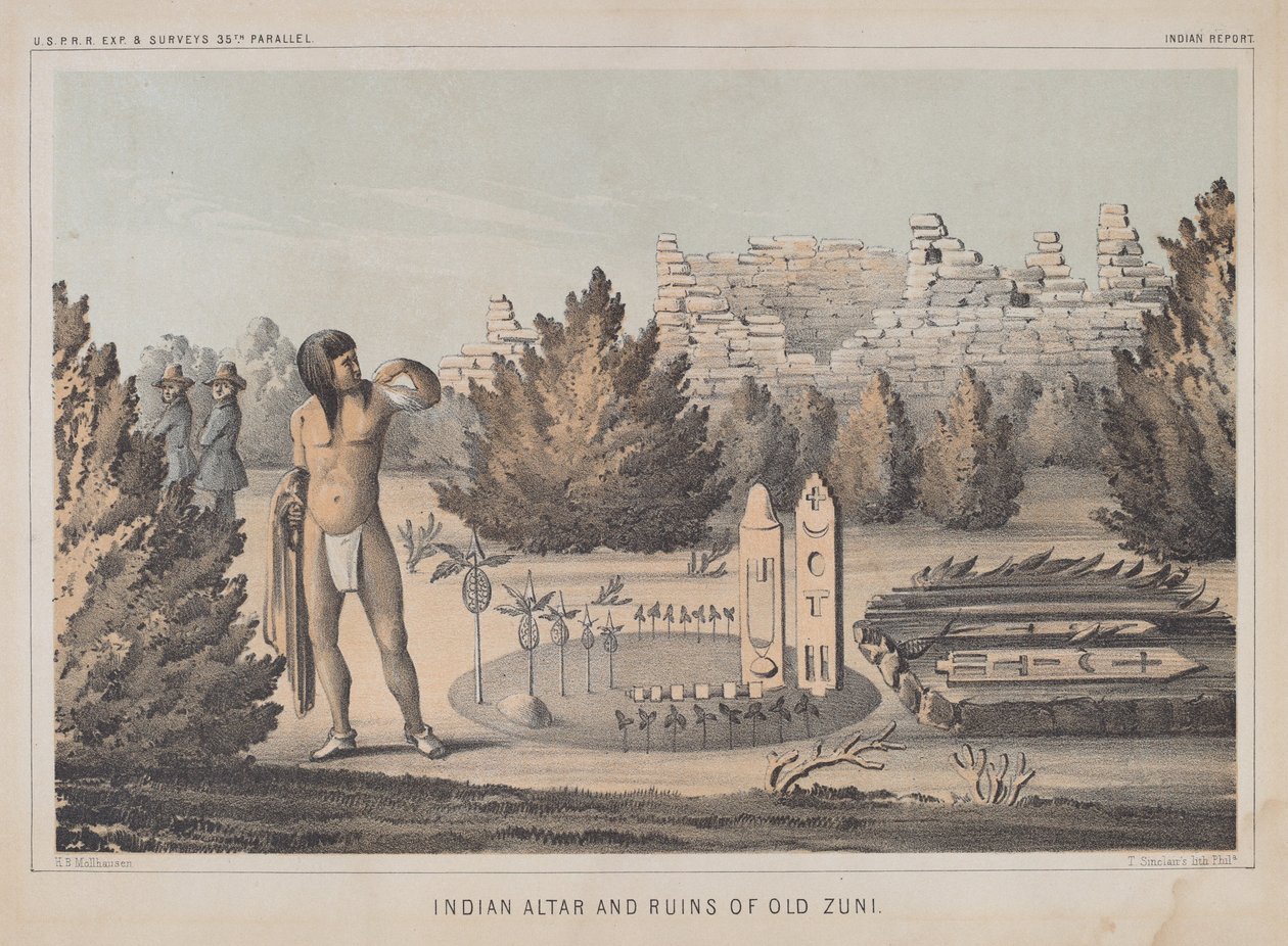 Hint Sunağı ve Eski Zuni Harabeleri by Heinrich Baldwin Mollhausen