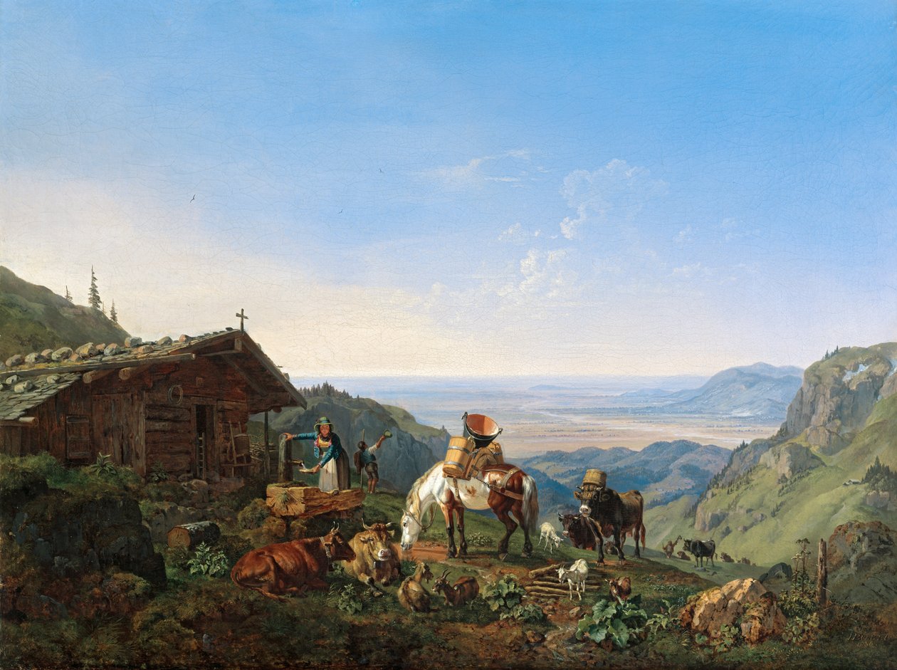 Benediktenwand'daki Alm'a Asansör by Heinrich Burkel
