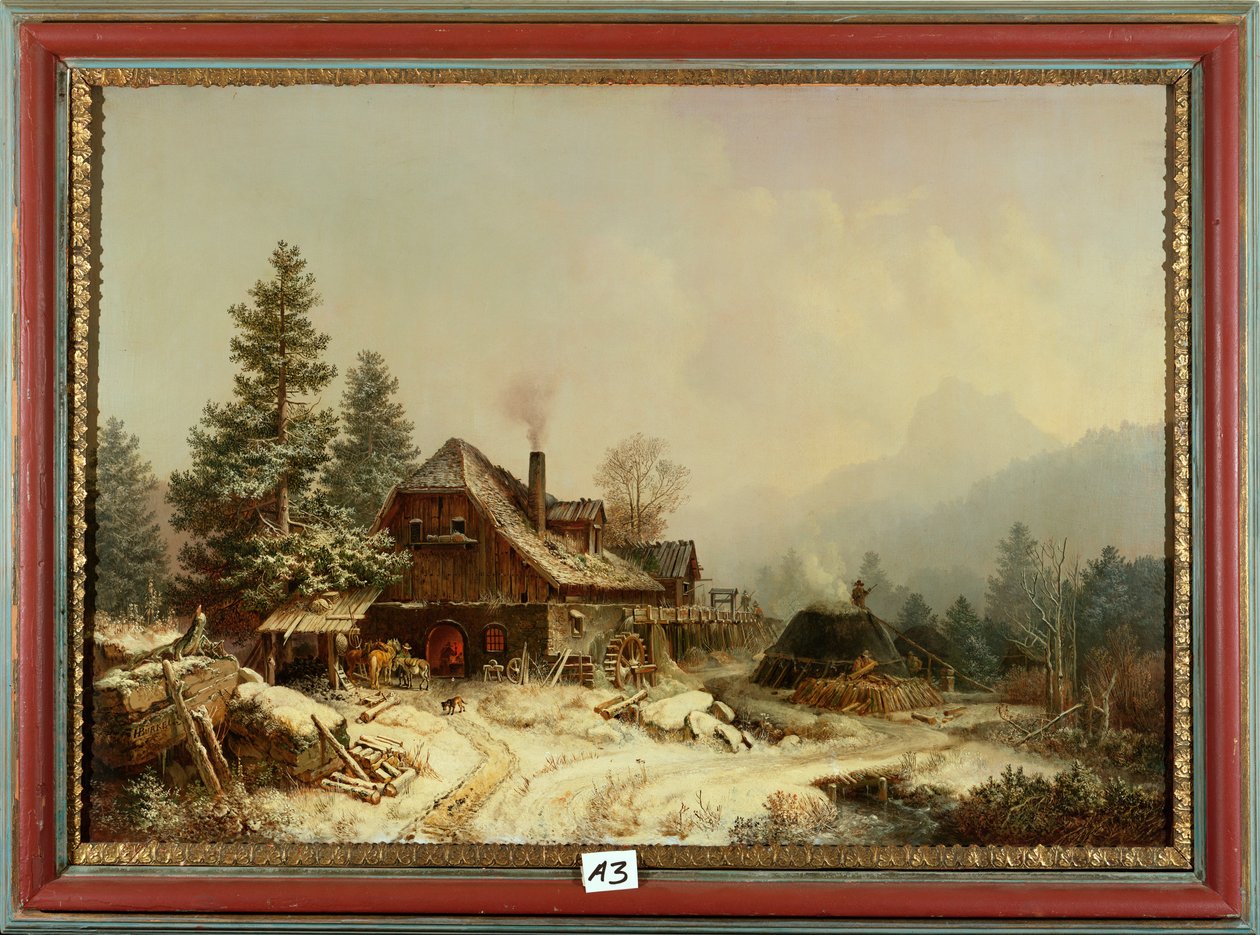 Kışın Eski Değirmen by Heinrich Burkel