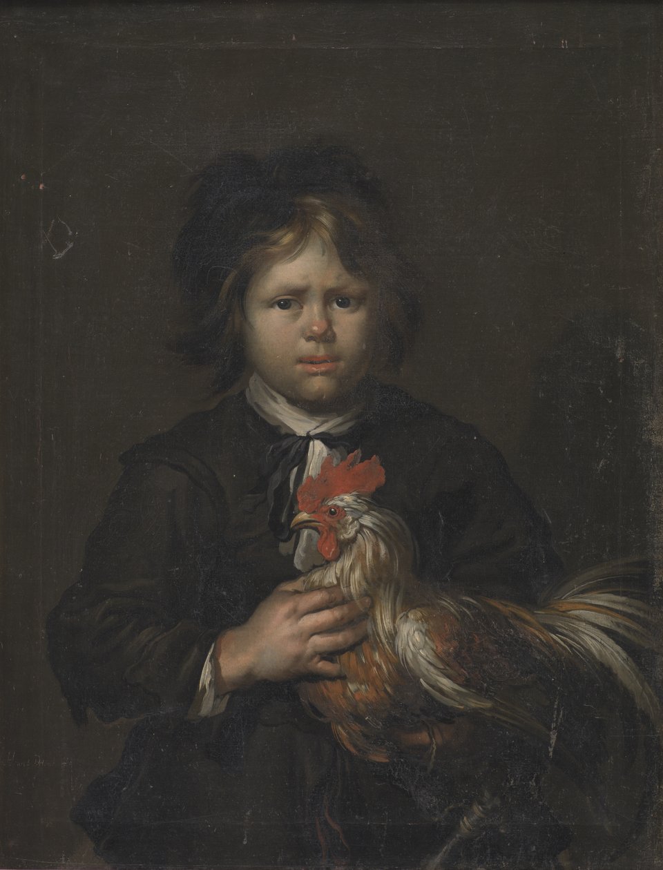 Horozlu Bir Çiftlik Çocuğu by Heinrich Dittmers