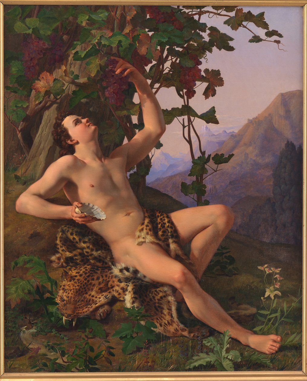 Üzüm toplayan genç bir faun by Heinrich Eddelien