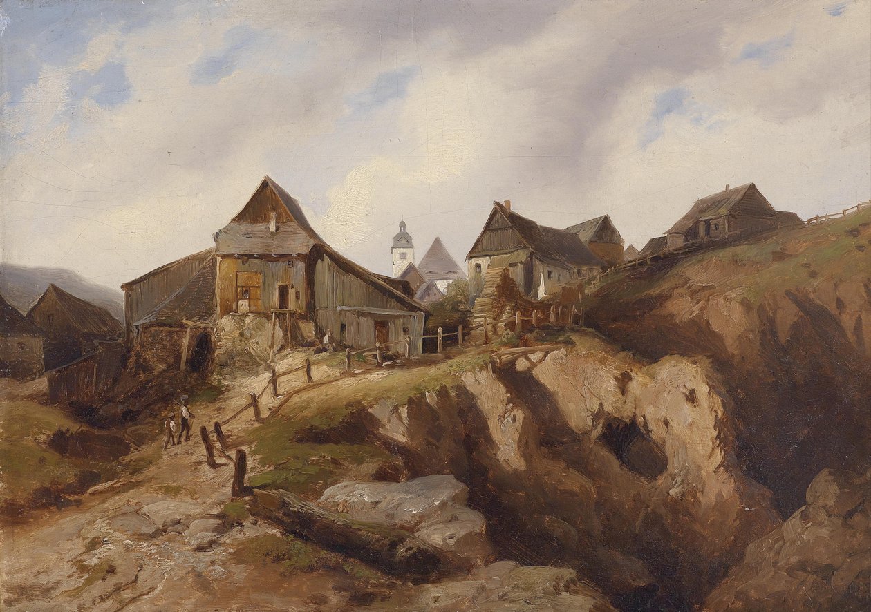 Altenberg yakınlarındaki köy by Heinrich Eduard Müller