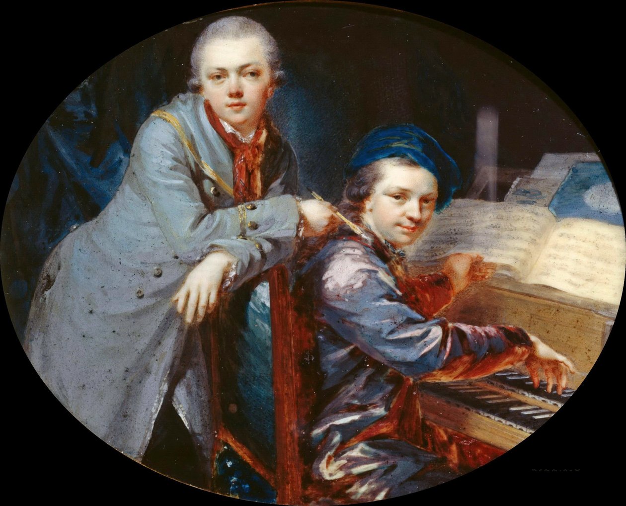 Gottlieb Christian Füger ile otoportre, sanatçıların kardeşi, 1768. by Heinrich Friedrich Füger