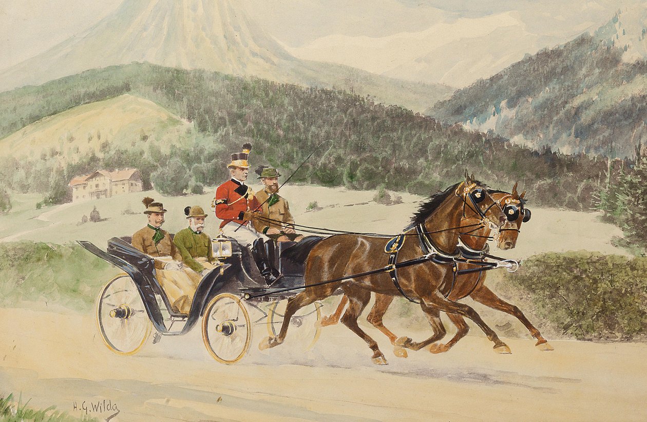 Avusturya İmparatoru I. Franz Joseph ve Arşidük Franz Ferdinand bir arabada, 1900