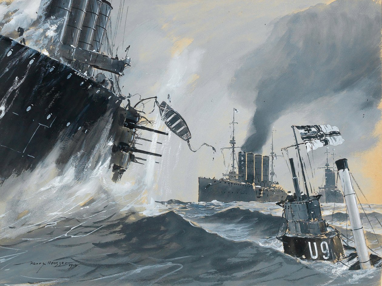 Denizaltılar ve savaş gemileri: HMS Aboukir, Hogue ve Cressy