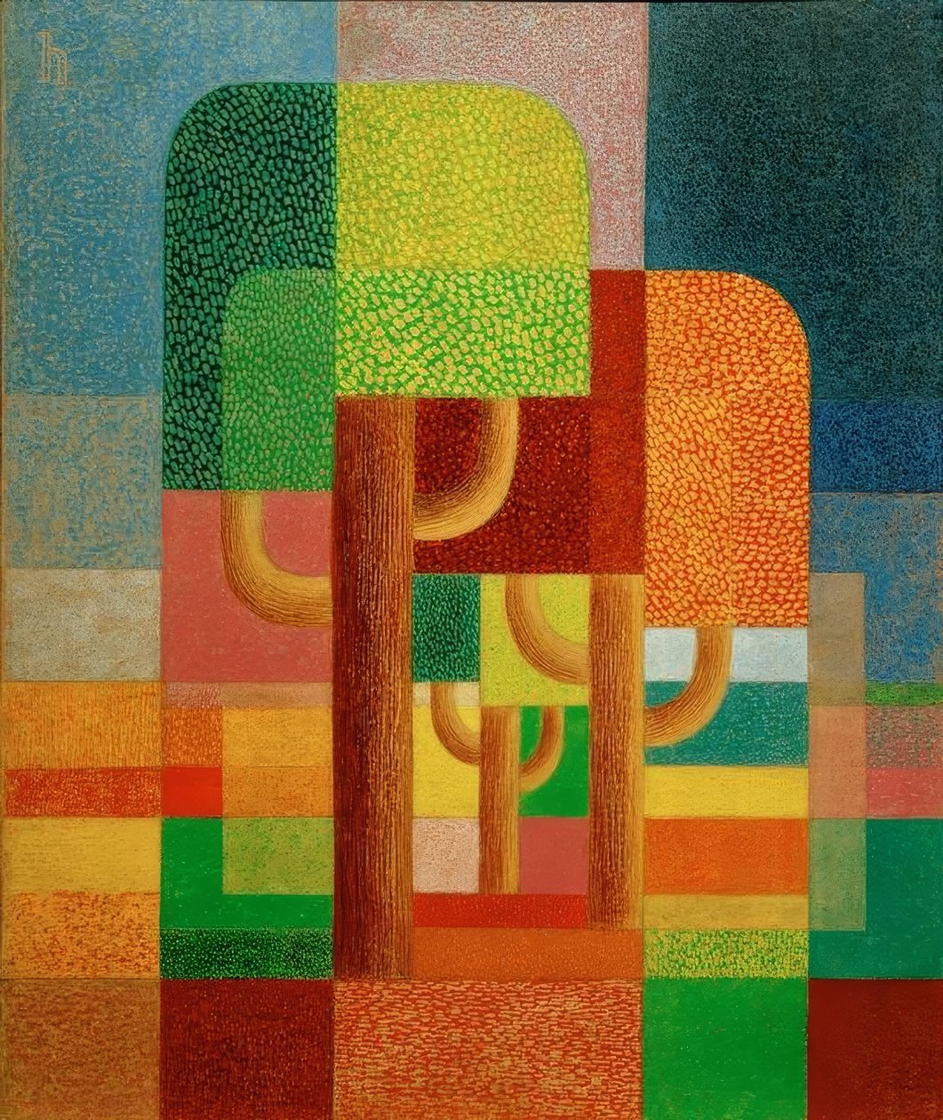 Manzara / ağaçlar (ağaçlı manzara) by Heinrich Hoerle