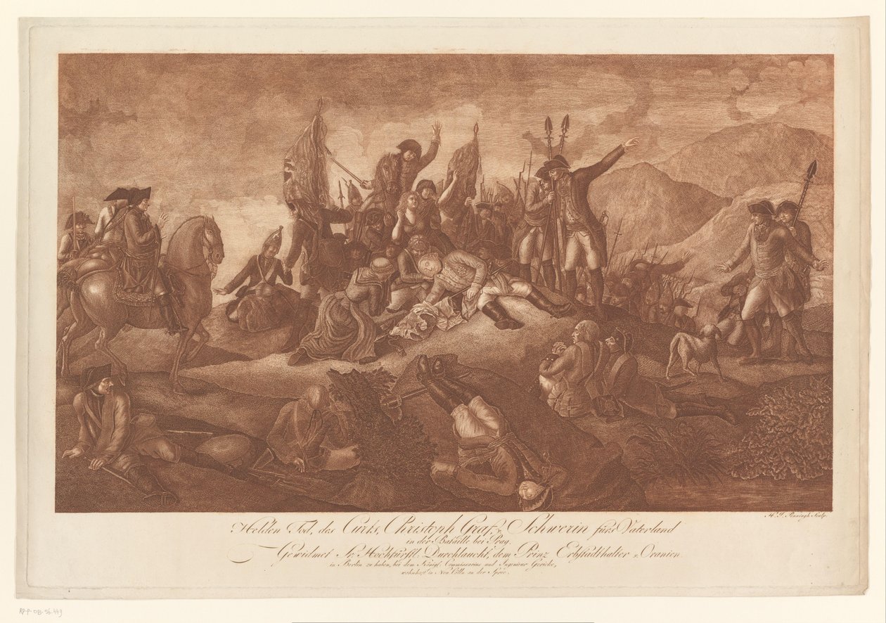 Christoph Schwerin'in Prag Savaşı'nda Kahramanca Ölümü by Heinrich Jan Penningh